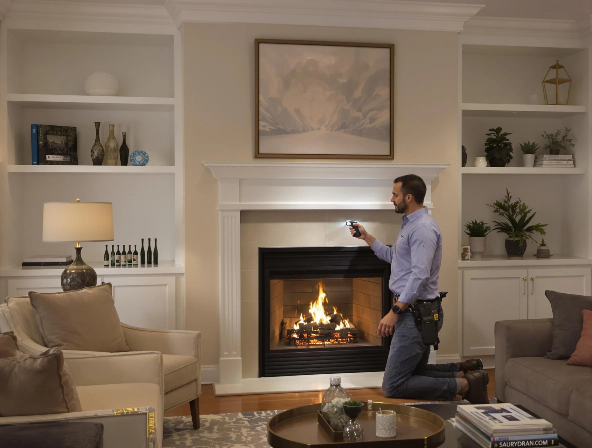 New Brunswick Chimney Sweep conducting a fireplace safety inspection in New Brunswick, NJ